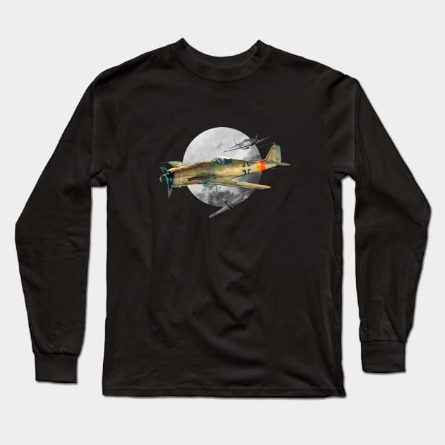 Focke-Wulf FW-190D-9 “Dora” WW2 fighter Long Sleeve T-Shirt by Jose Luiz Filho